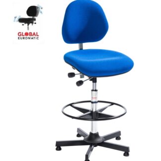 Krzesło uniwersalne Aktiv Fabric High- praktyczne i solidne krzesło robocze z regulowanym siedziskiem, oparciem i podnóżkiem.