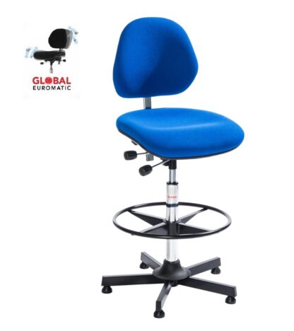 Krzesło uniwersalne Aktiv Fabric High- praktyczne i solidne krzesło robocze z regulowanym siedziskiem, oparciem i podnóżkiem.