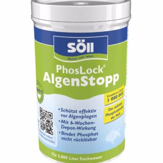 Środek przeciw glonom P-Lock AlgenStopp jest produktem wiążącym fosforany do postaci nierozpuszczalnego minerału. Zapobiega powstawaniu glonów.