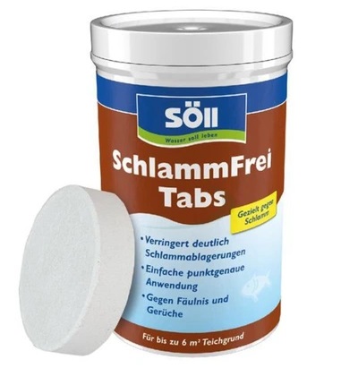 Tabletki do likwidacji szlamu SchlammFrei Tabs to opatentowana kombinacja aktywnych minerałów skutecznie zmniejsza warstwę mułu.
