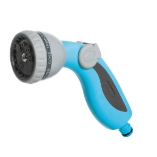 Zraszacz pistoletowy MIX CELLPRO - 8 funkcyjny, ergonomiczny zraszacz wykonany z wysokiej jakości tworzyw sztucznych. Jednoręczna regulacja siły strumienia.