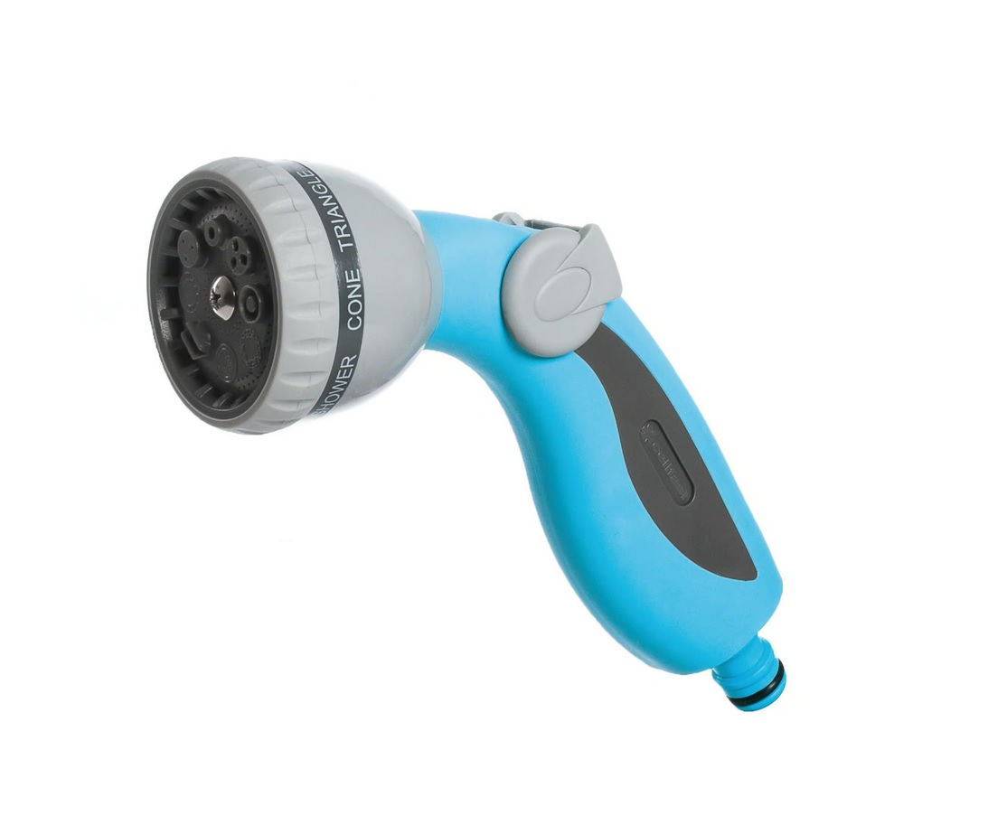 Zraszacz pistoletowy MIX CELLPRO - 8 funkcyjny, ergonomiczny zraszacz wykonany z wysokiej jakości tworzyw sztucznych. Jednoręczna regulacja siły strumienia.