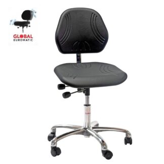 Krzesło warsztatowe Comfort ESD to profesjonalne siedzisko antyelektrostatyczne. Przeznaczone np. do produkcji czy szpitali.