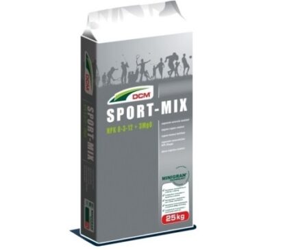 Nawóz organiczno-mineralny Sport-Mix 25 kg przeznaczony do nawożenia nowo zakładanych trawników oraz muraw sportowych.
