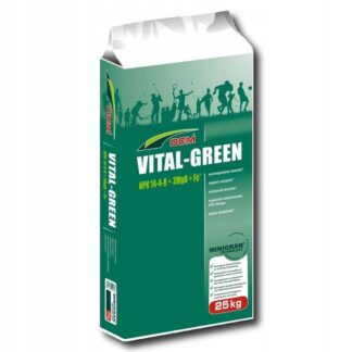 DCM VITAL-GREEN to organiczno-mineralny nawóz, przeznaczony do nawożenia letniego trawników oraz muraw sportowych.