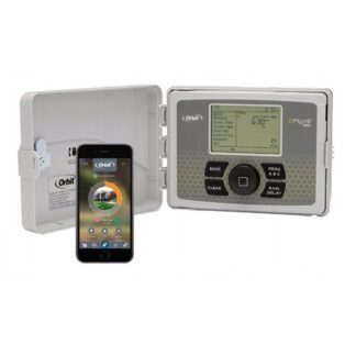 Sterownik Orbit B-Hyve WIFI 6 sekcji posiada wbudowany moduł WiFi, przez co umożliwia obsługę systemu nawadniającego z dowolnego miejsca na świecie.