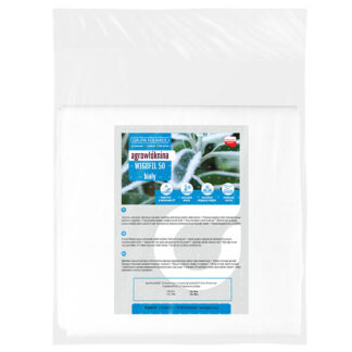 Agrowłóknina biała 50g w pakiecie przeznaczona jest do okrywania roślin. Zabezpiecza rośliny przed mrozem i utratą wody. Tworzy umiarkowany mikroklimat.